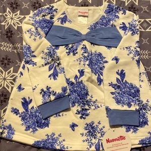 White and Blue Girls Top